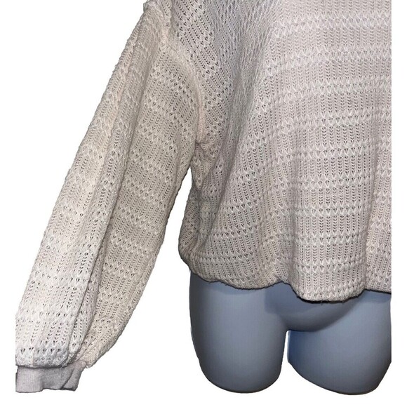 Free People XS/TP Sistine Hacci Knit Top Cold Shoulder Cream Womens Boho - Picture 5 of 15